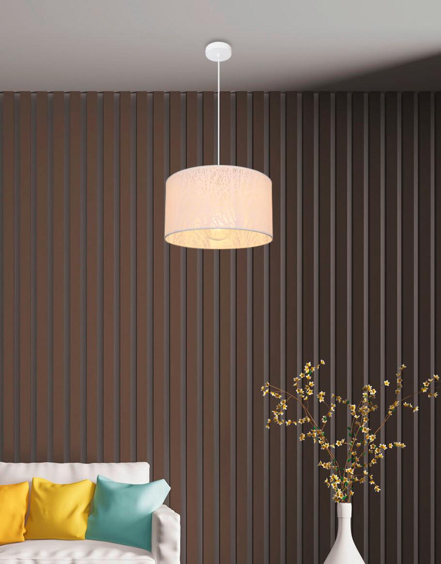 Hängeleuchte Leif - Weiß, Design, Kunststoff/Metall (38/120cm) - Globo