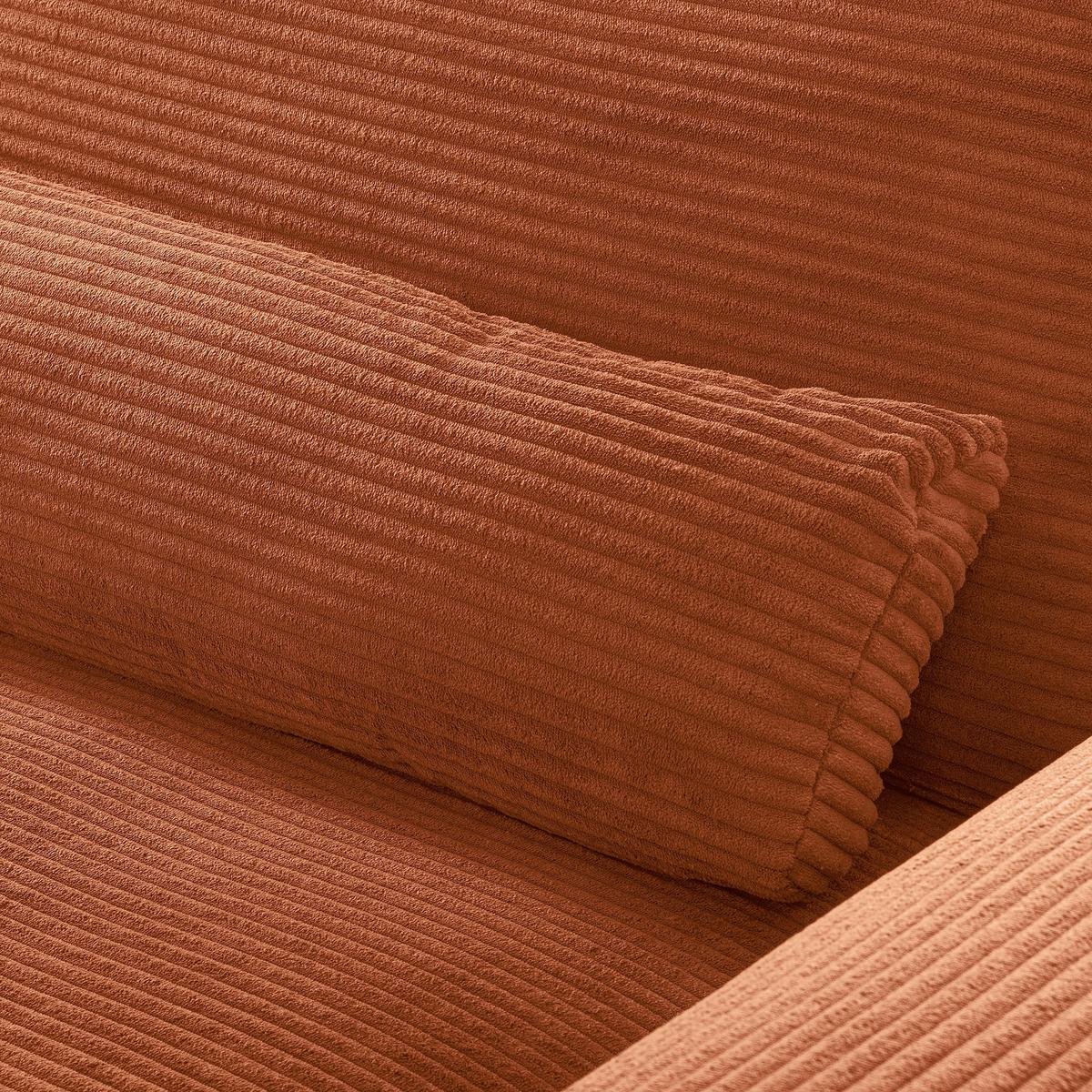 Ecksofa Berlin Cord Kupferfarben 172x313 cm - Schwarz/Kupferfarben, Design, Textil (172/313cm) - P & B