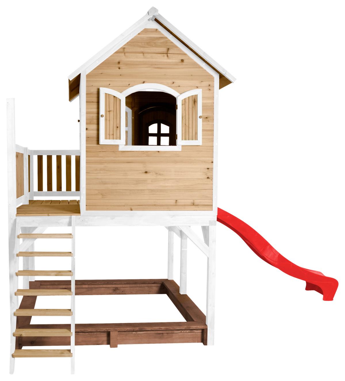 Spielturm A030.151.21 - Rot/Braun, KONVENTIONELL, Holz (377/291/255cm) - Ambia Garden