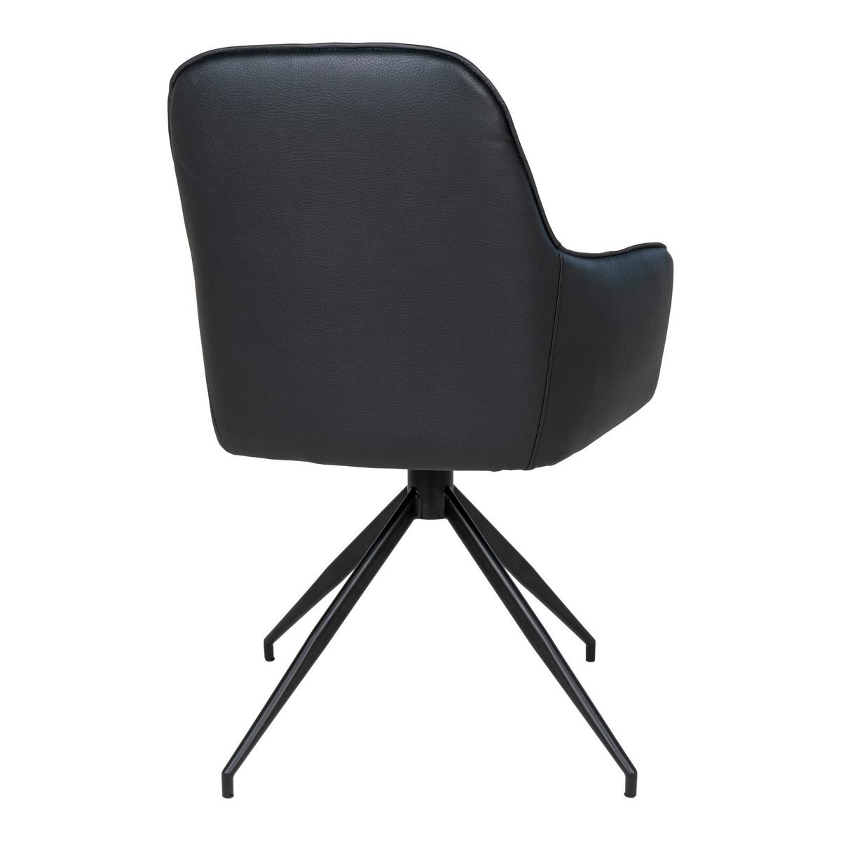 Armlehnstuhl Harbo Schwarz B: 56 Cm - Schwarz, MODERN, Textil/Metall (56/89/62cm) - MID.YOU
