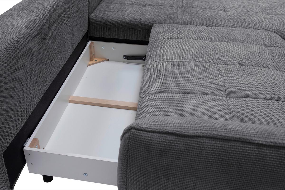 Ecksofa Samoa Anthrazit S: 187x282 cm - Anthrazit/Schwarz, Design, Textil (187/282cm) - Livetastic