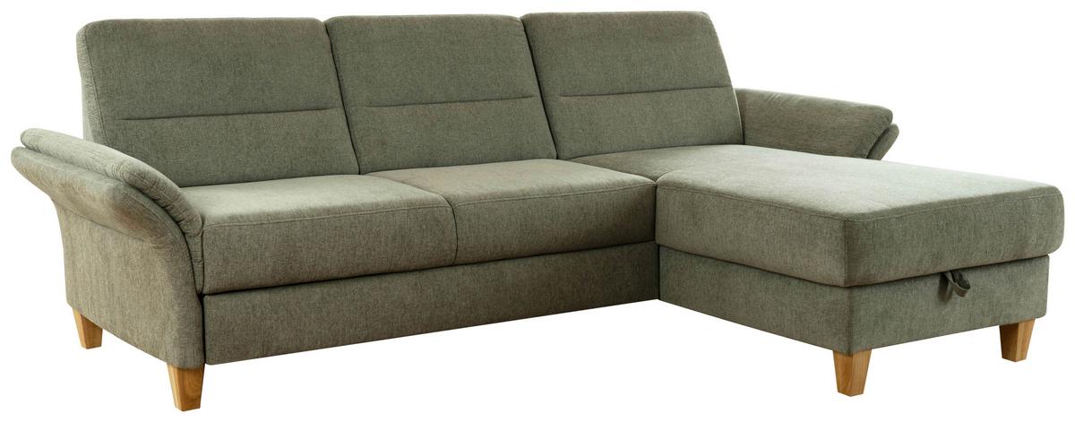Ecksofa Westerland grün Schlaffunktion, 252x162 cm - Eichefarben/Grün, KONVENTIONELL, Textil (252/162cm) - Sit & More