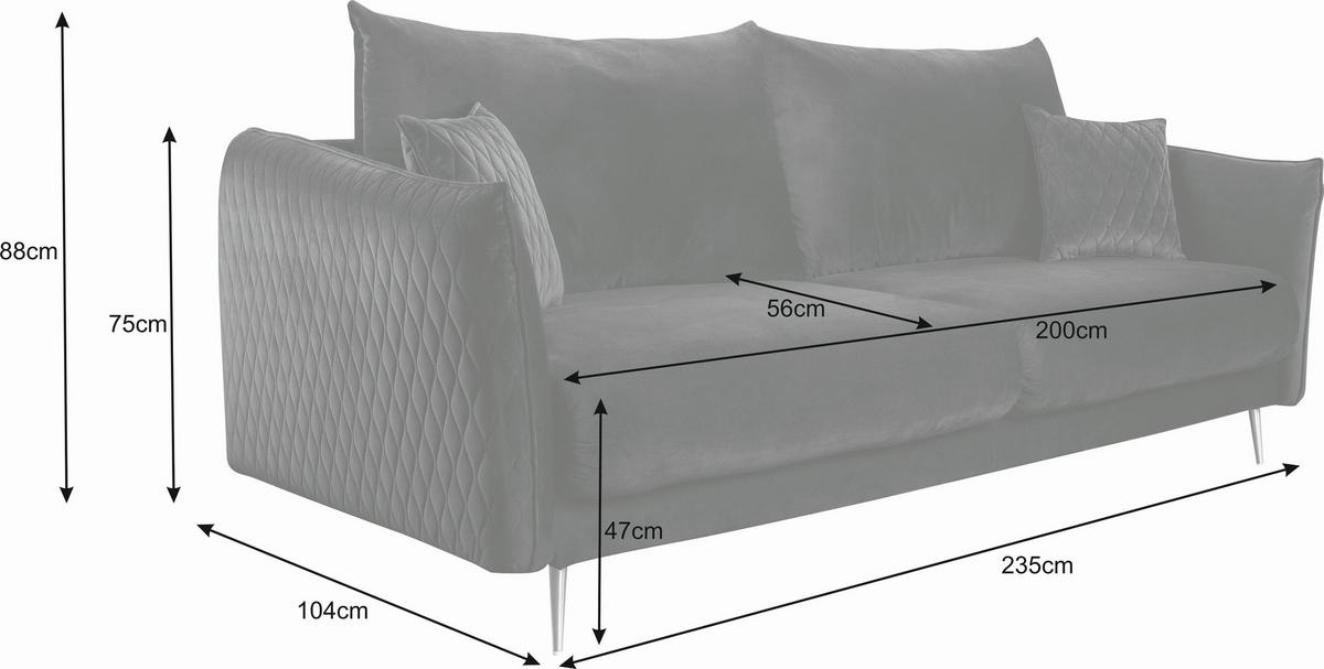 Schlafsofa Empoli - Weinrot/Goldfarben, Design, Textil (235/96/104cm) - MID.YOU