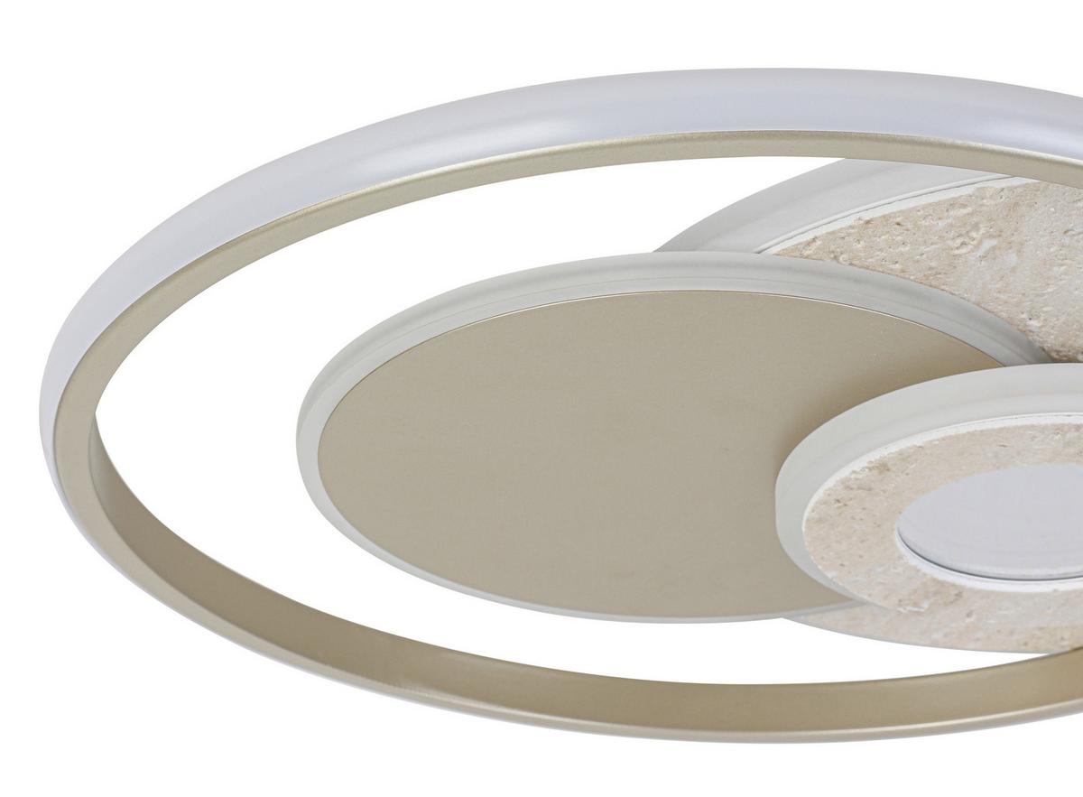 LED-Deckenleuchte Cara - Sandfarben/Champagner, Basics, Kunststoff/Metall (42/51/6,5cm) - Luca Bessoni