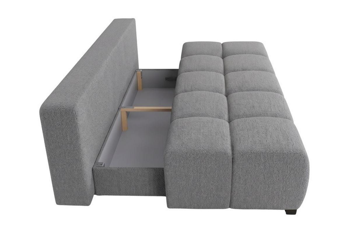 Boxspringová pohovka BOB, sivá ženilka - čierna/sivá, Konventionell, kompozitné drevo/textil (209/105cm) - Based