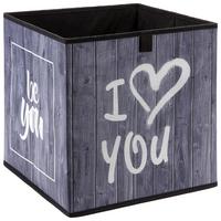 ÚLOŽNÝ BOX POPPI 7 - šedá/bílá, karton/textil (32/32/32cm) - Mömax