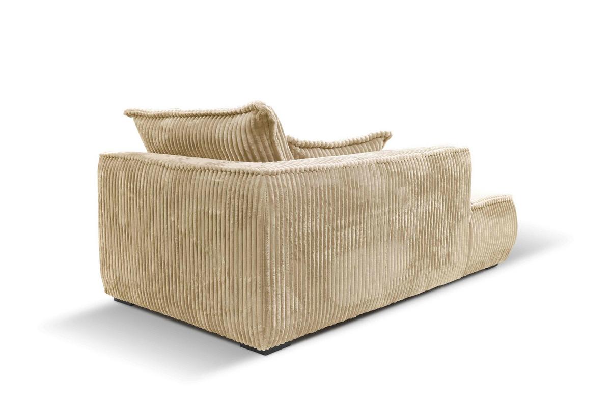 Recamiere Modena Links Beige, B: 208 cm - Beige/Schwarz, Design, Textil (207/75/121cm) - MID.YOU