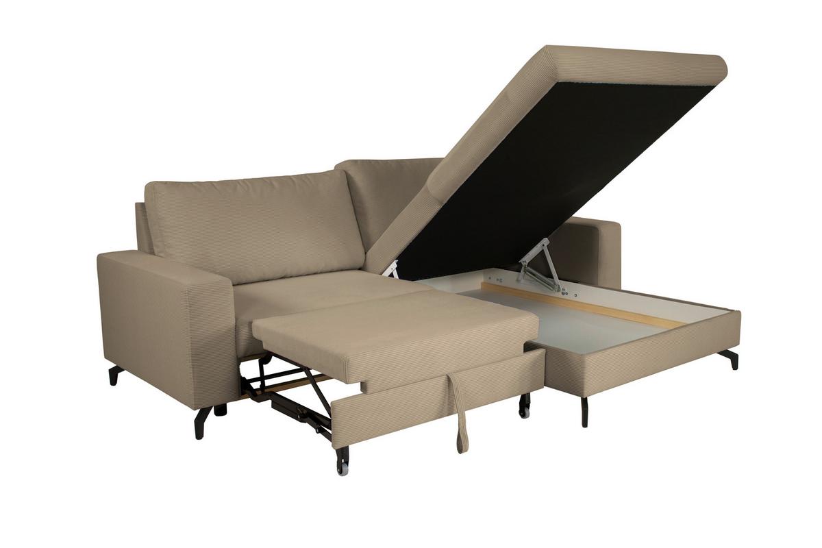 Ecksofa Clara Beige B: 240 Cm - Beige, MODERN, Textil (240/87/177cm)