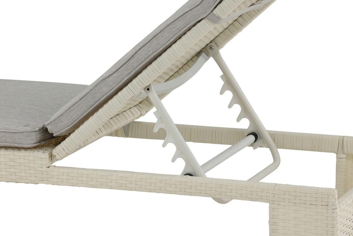 Sonnenliege London Kunststoff verstellbar - Weiß, KONVENTIONELL, Kunststoff (60/32/196cm) - Gardenson
