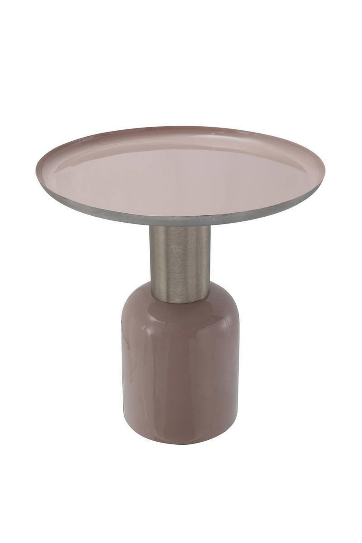 ODKLÁDACÍ STOLEK ART DECO - starorůžová/barvy stříbra, Trend, kov (50/52cm)