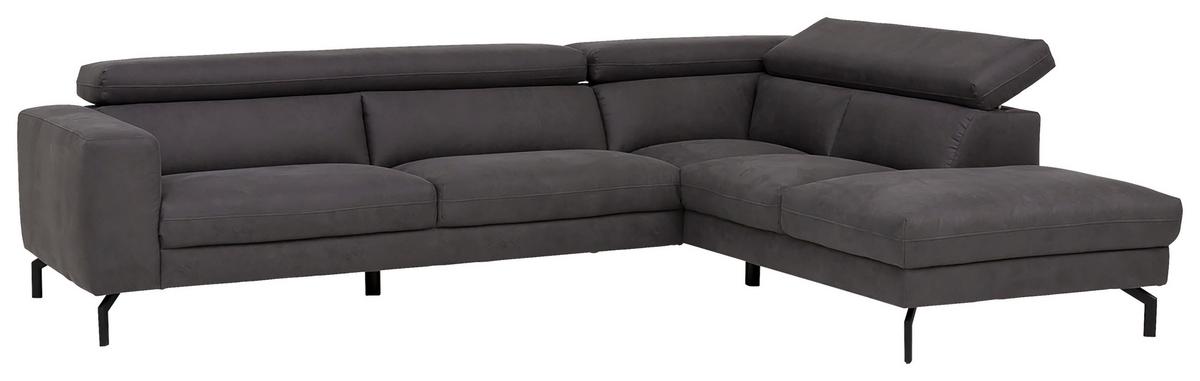 Ecksofa California - Dunkelgrau/Schwarz, MODERN, Textil (305/233cm) - Trendmanufaktur