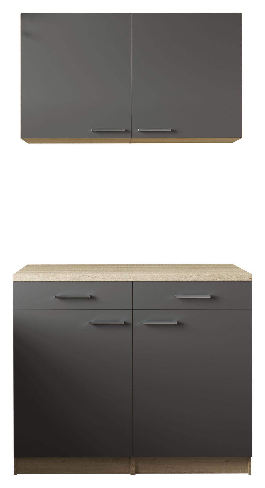 Buffet Merle Grau/Eiche Dekor B:100cm - Eichefarben/Grau, Basics, Holzwerkstoff (100/200/60cm) - Respekta