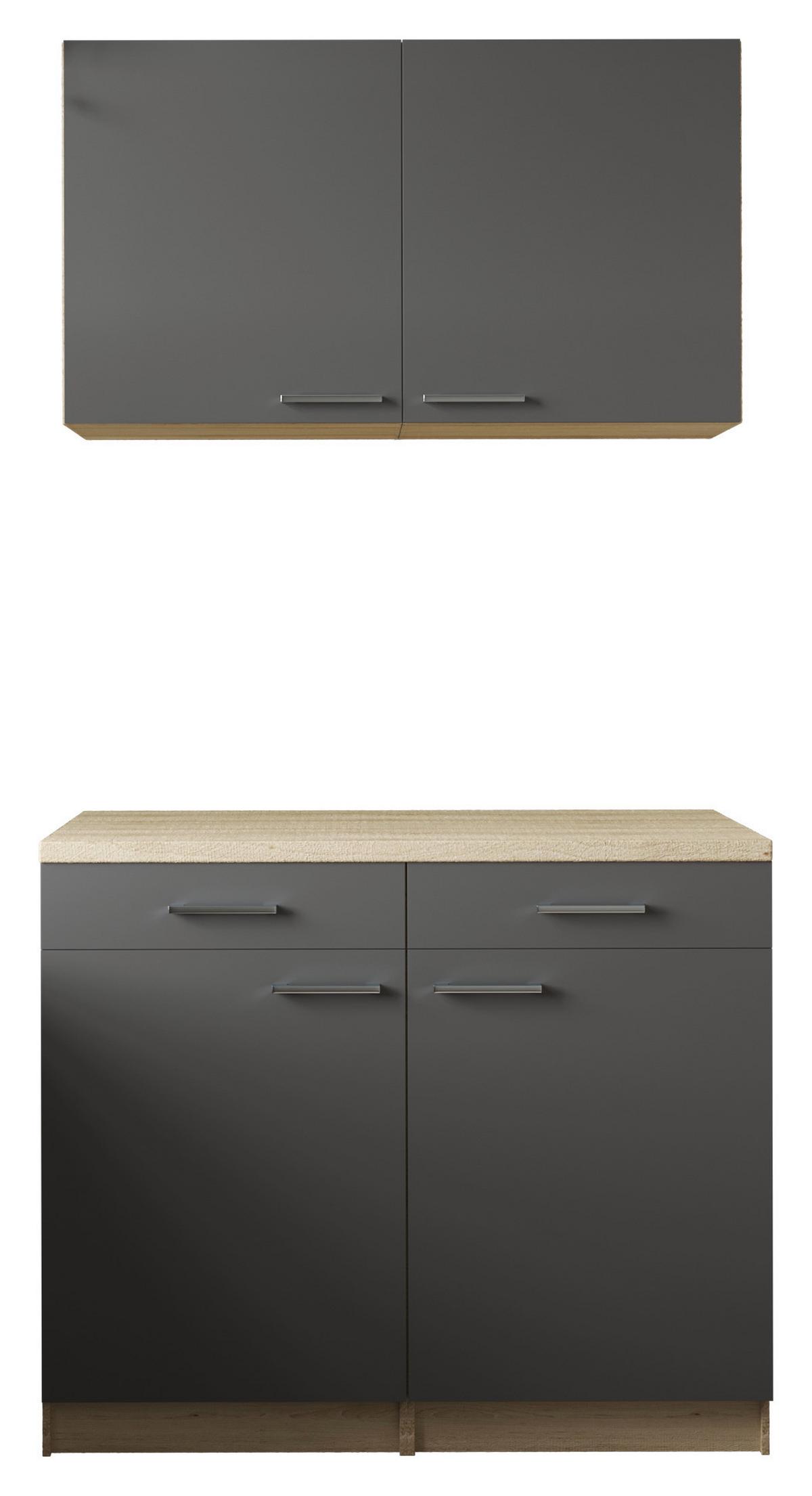 Buffet Merle Grau/Eiche Dekor B:100cm - Eichefarben/Grau, Basics, Holzwerkstoff (100/200/60cm) - Respekta