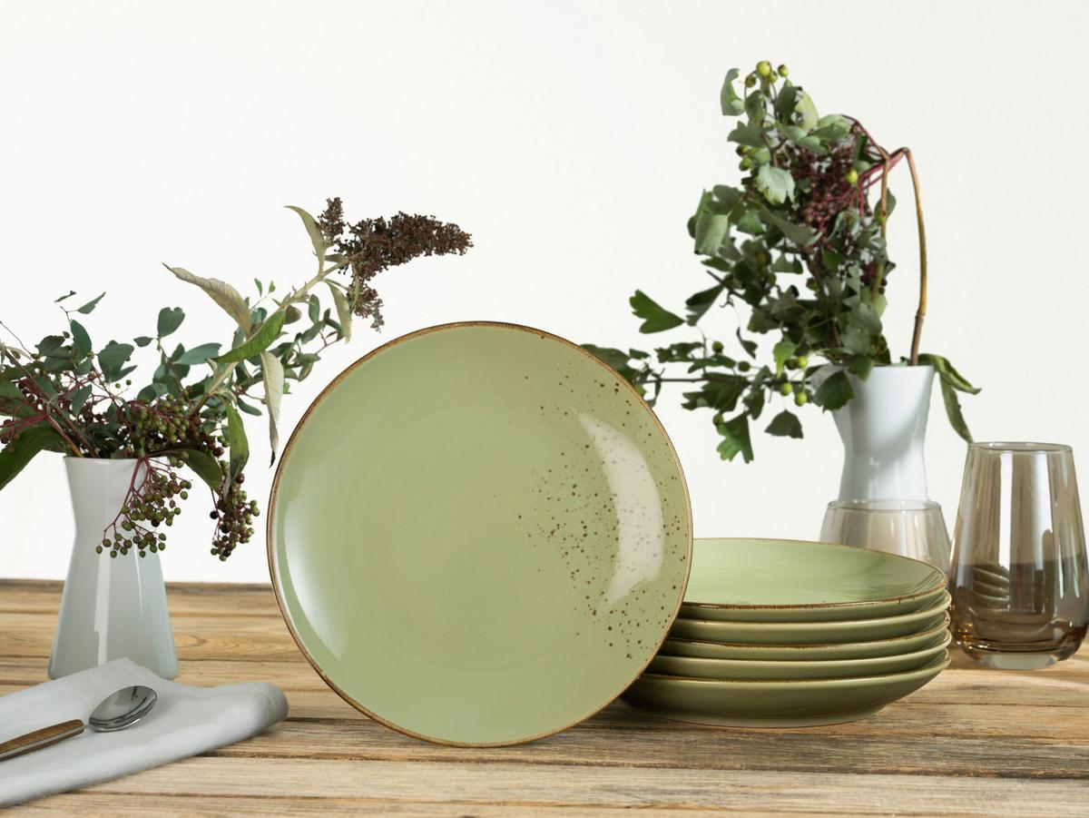 DESSERTTELLERSET 22052 NATURE COLLECTION - Grün, Trend, Keramik (21cm) - Creatable