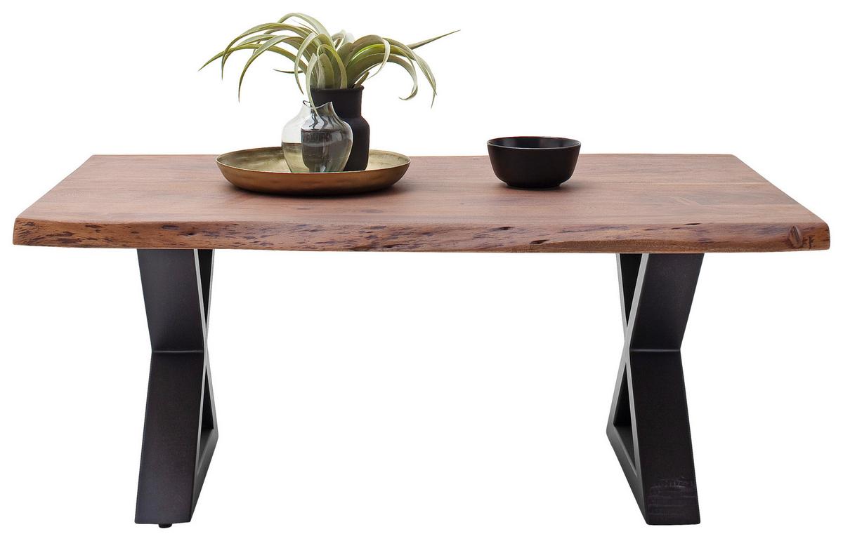 Couchtisch Holz Massiv Cartagena Walnuss/Anthrazit - Anthrazit/Walnussfarben, MODERN, Holz/Metall (110/45/70cm)