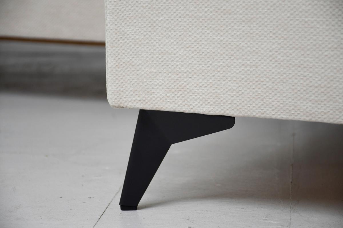 Rohová sedačka SIERRA, levá, béžová žinylka MIU - černá/béžová, Moderní, kov/textil (230/181cm) - Mömax