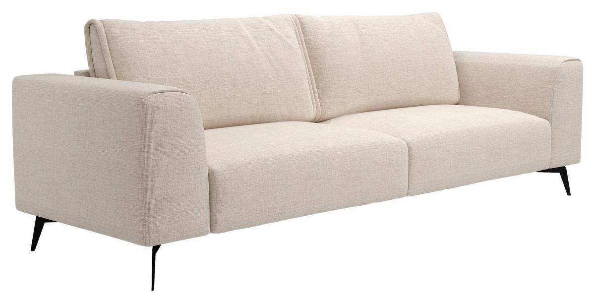 Trojmiestna pohovka SEUL, krémová - čierna/krémová, Design, kov/drevo (246/87/88cm) - MID.YOU