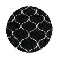 Webteppich Anthrazit Naturfaser Salsa Ø 200 cm - Anthrazit, Design, Textil (200cm)
