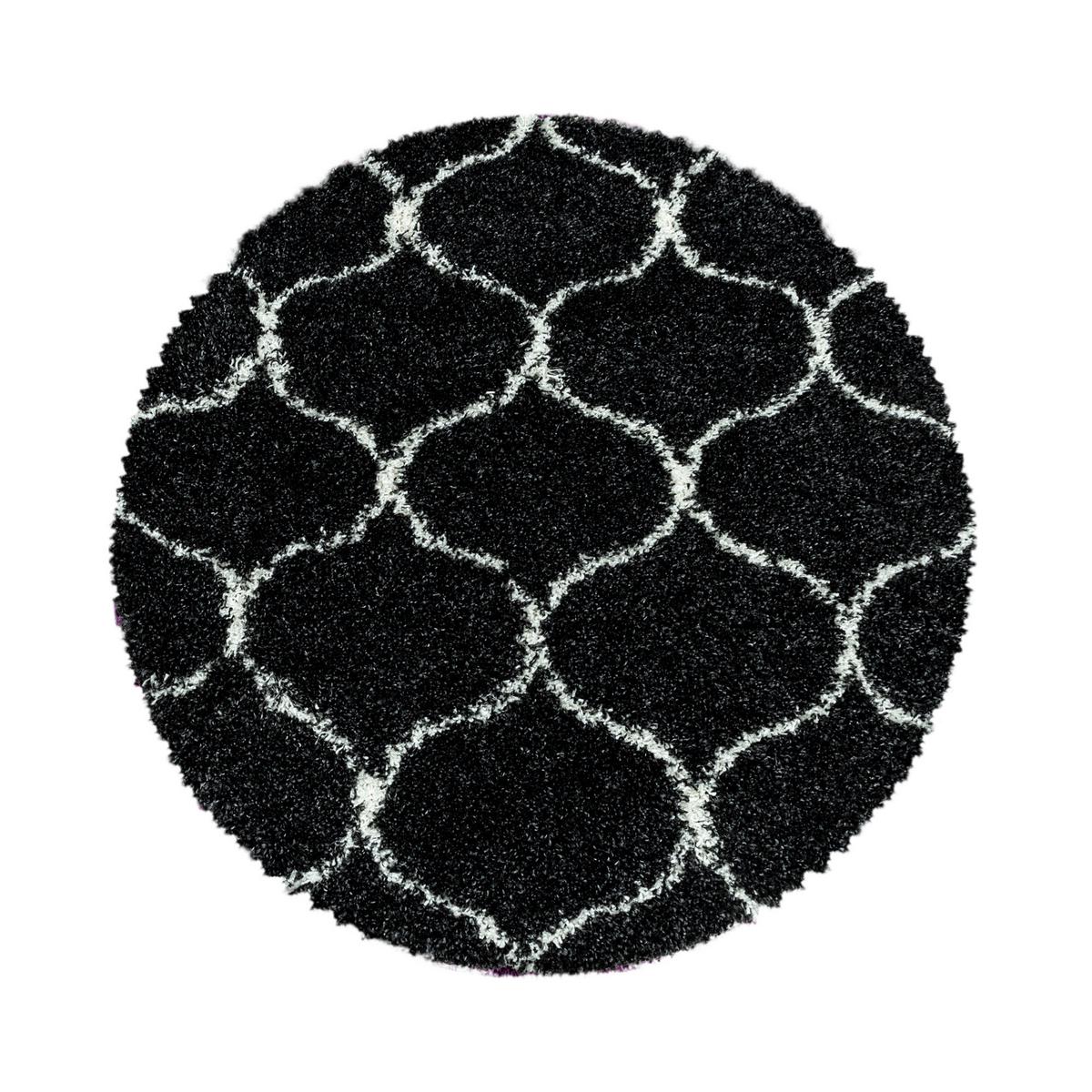 Webteppich Anthrazit Naturfaser Salsa Ø 200 cm - Anthrazit, Design, Textil (200cm)