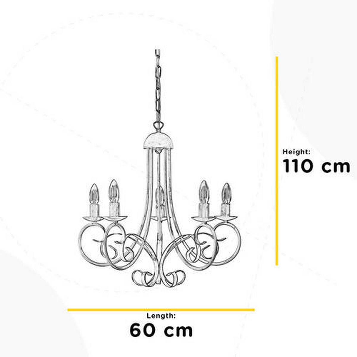 Kronleuchter 4885/5n - Schwarz, KONVENTIONELL, Metall (60/110cm)