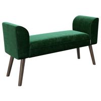 Hockerbank Tiffany Samt Grün H: 54,50 cm - Walnussfarben/Grün, MODERN, Textil (92,7/54,5/30cm) - Playboy