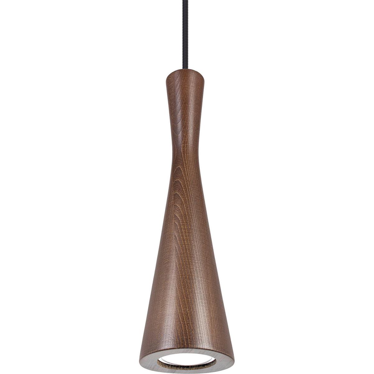 HÄNGELEUCHTE 8510131 VEGAS - Nussbaumfarben/Schwarz, Design, Holz (10/90-140cm)