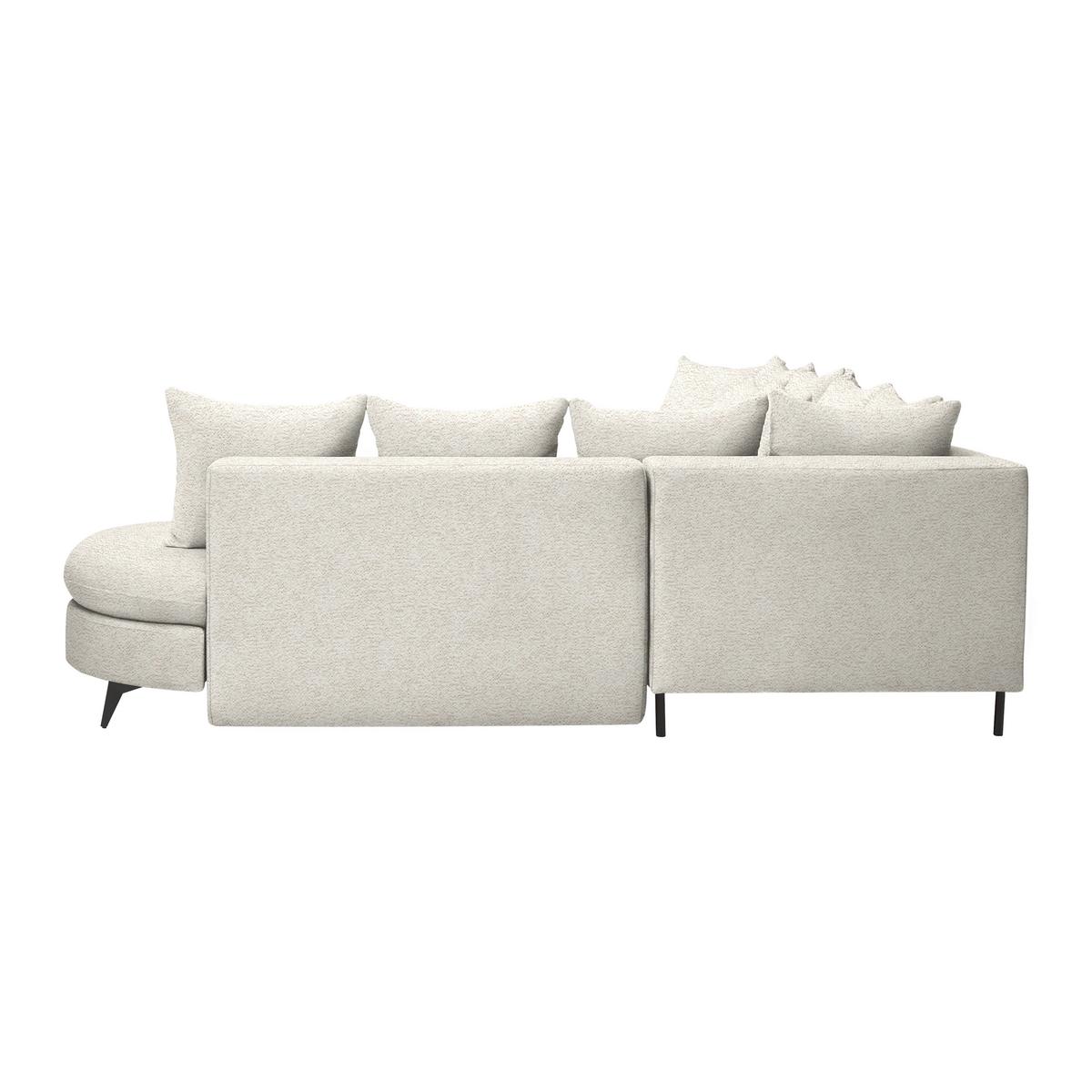 Rohová sedačka AXEL, pravá, béžová tkanina - černá/béžová, Moderní, kov/textil (291/250cm) - Mömax