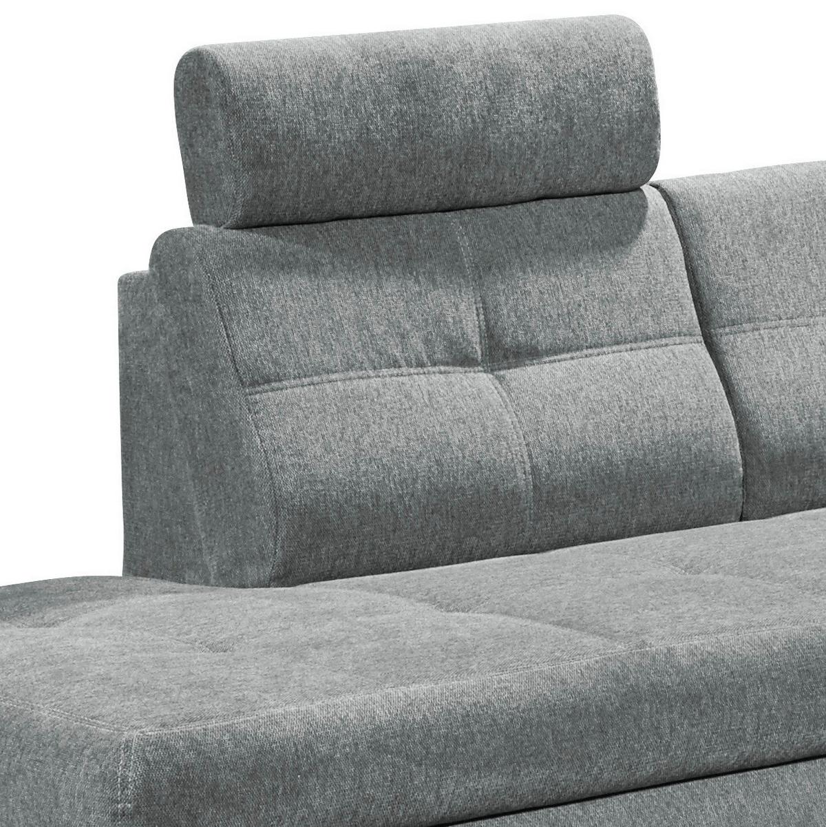 Wohnlandschaft mit Schlaffunktion Alba, Webstoff - Hellgrau, MODERN, Textil (233/349/177cm) - MID.YOU