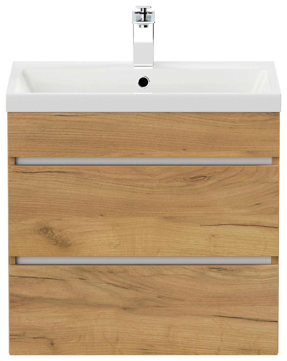 Wacchtischkombi Fellini Eichefarben B: 60 cm - Eichefarben/Weiß, Basics, Keramik/Holzwerkstoff (60cm) - MID.YOU