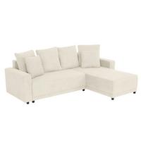 Ecksofa Time Creme S: 178x248 cm - Creme/Schwarz, Design, Textil (178/248cm) - MID.YOU