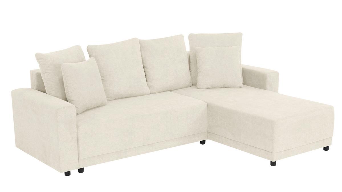 Ecksofa Time Creme S: 178x248 cm - Creme/Schwarz, Design, Textil (178/248cm) - MID.YOU