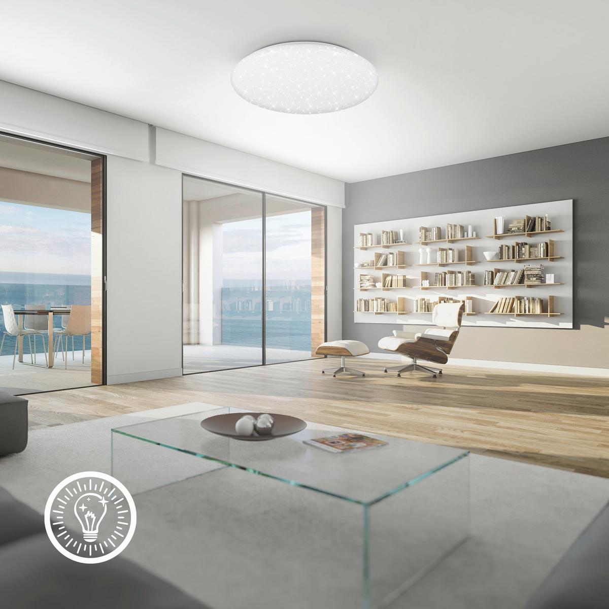 LED-Deckenleuchte Verb Weiß D: 56 cm - Weiß, Basics, Kunststoff/Metall (56/8.5cm)