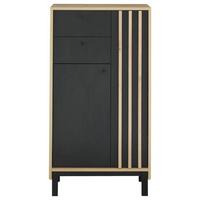 Midischrank Volano Bxh 60x106 Cm Eiche Dekor/schwarz - Schwarz/Eiche Artisan, MODERN, Holzwerkstoff (60/106/32cm) - MID.YOU