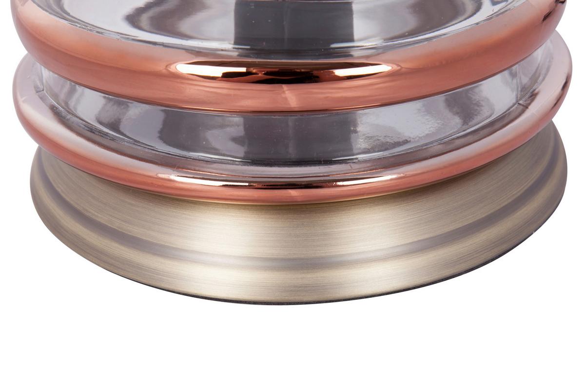 Tischleuchte Aladin 700 Champagnerfarben B: 20 cm - Champagner/Kupferfarben, Basics, Glas/Metall (20/20/21cm) - Kayoom