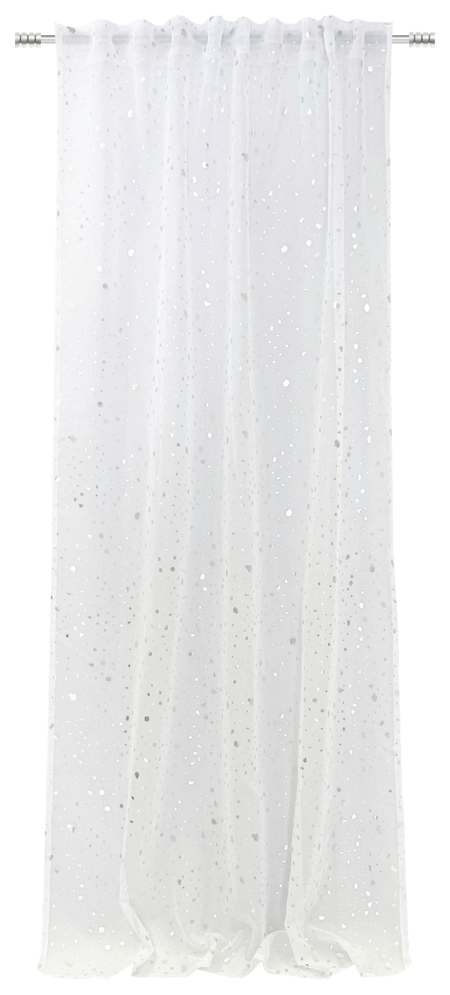 Vorhang mit Stangendurchzug Lea 140x245 cm, Silber/Weiß - Silberfarben/Weiß, MODERN, Textil (140/245cm) - Luca Bessoni