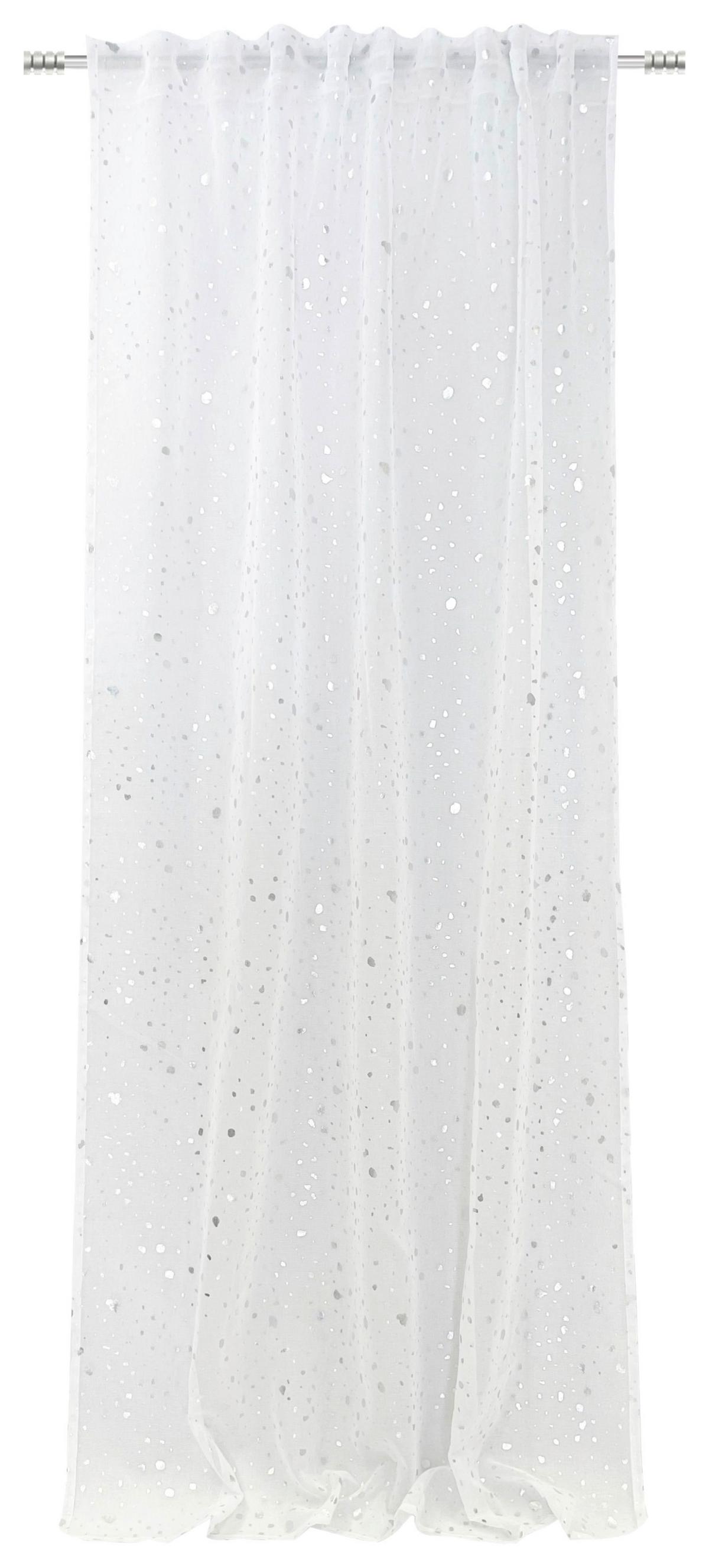 Készfüggöny Kb. 140/245cm - ezüst/fehér, Modern, textil (140/245cm) - Luca Bessoni