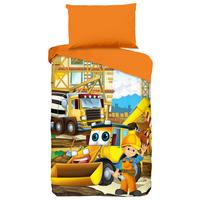 Kinderbettwäsche 140x200 cm Building Auto Naturfaser - Multicolor, Basics, Textil (140/200cm)