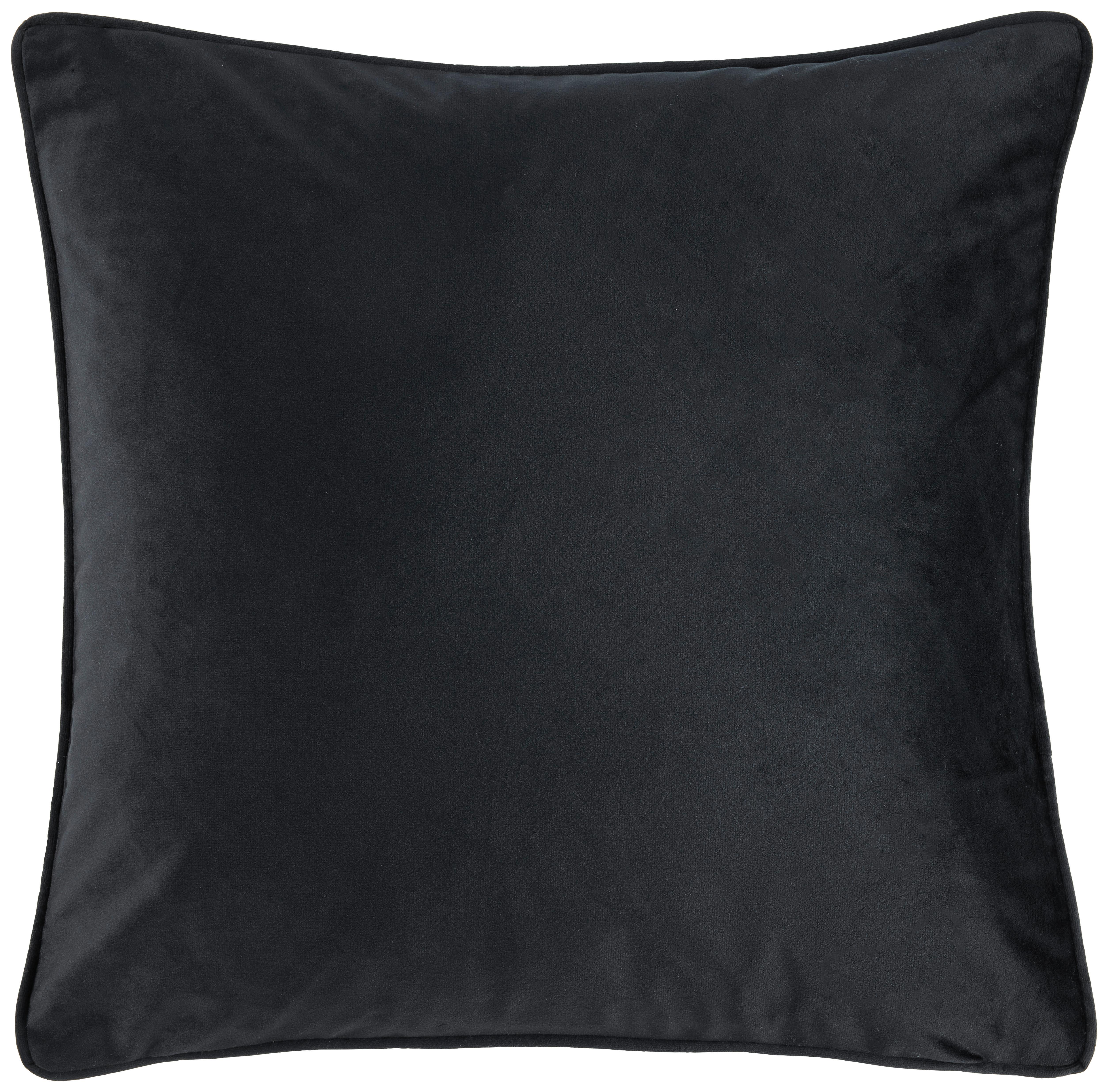 DEKORAČNÝ VANKÚŠ Viola, 45/45cm, čierna - čierna, Romantik / Landhaus, textil (45/45cm) - Modern Living