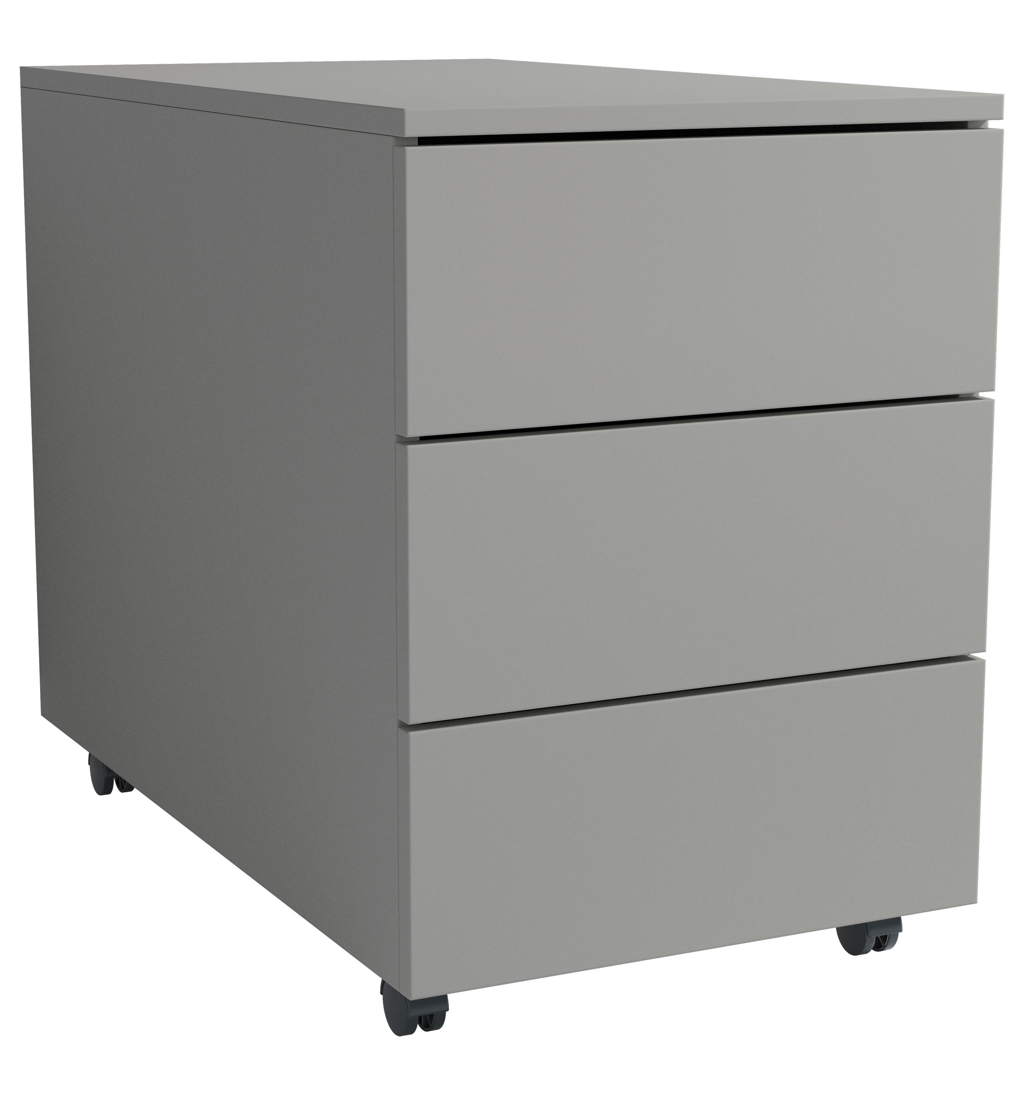 Rollcontainer Dalosa Grau B: 39 cm - Schwarz/Grau, Design, Holzwerkstoff/Kunststoff (39/55/70cm) - MID.YOU