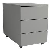 Rollcontainer Dalosa Grau B: 39 cm - Schwarz/Grau, Design, Holzwerkstoff/Kunststoff (39/55/70cm) - MID.YOU
