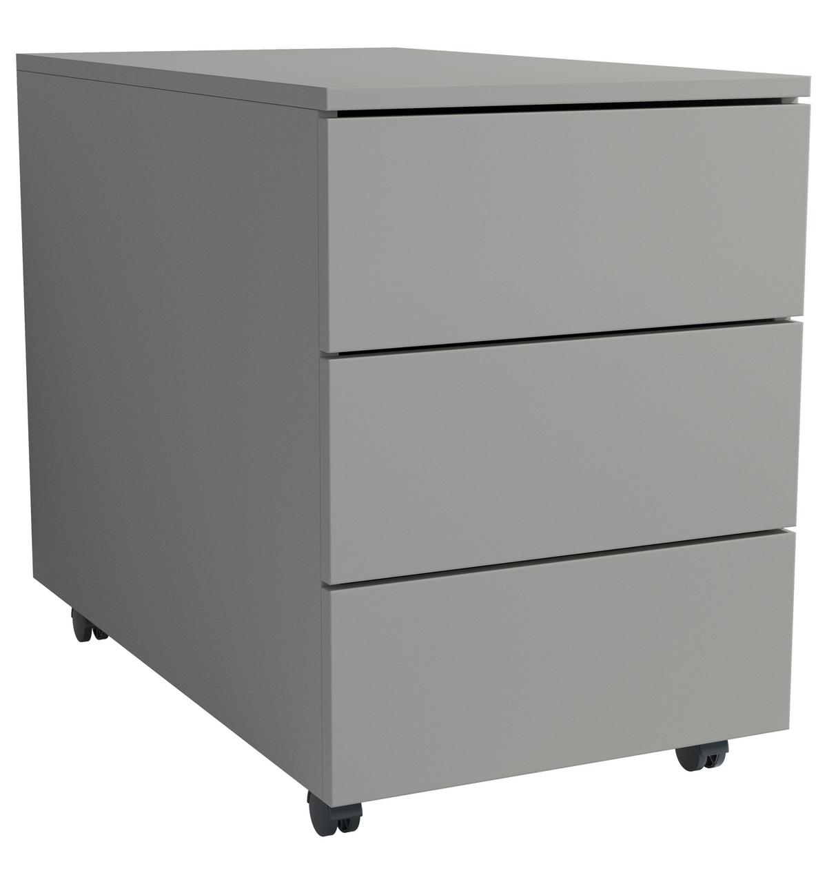 Rollcontainer Dalosa Grau B: 39 cm - Schwarz/Grau, Design, Holzwerkstoff/Kunststoff (39/55/70cm) - MID.YOU