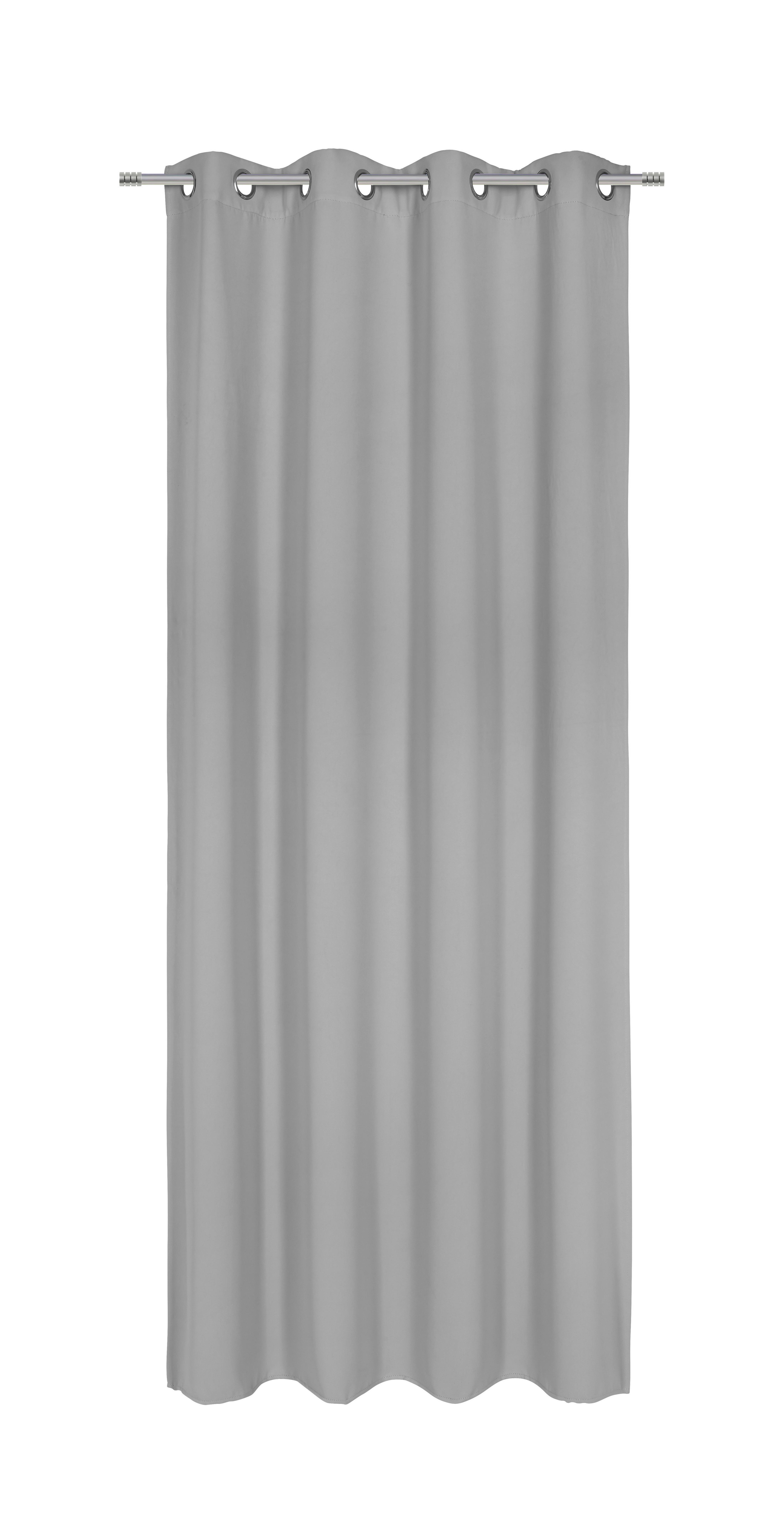 Vorhang Mit Ösen Elma B: 140cm, Grau - Grau, ROMANTIK / LANDHAUS, Textil (140/245cm) - James Wood