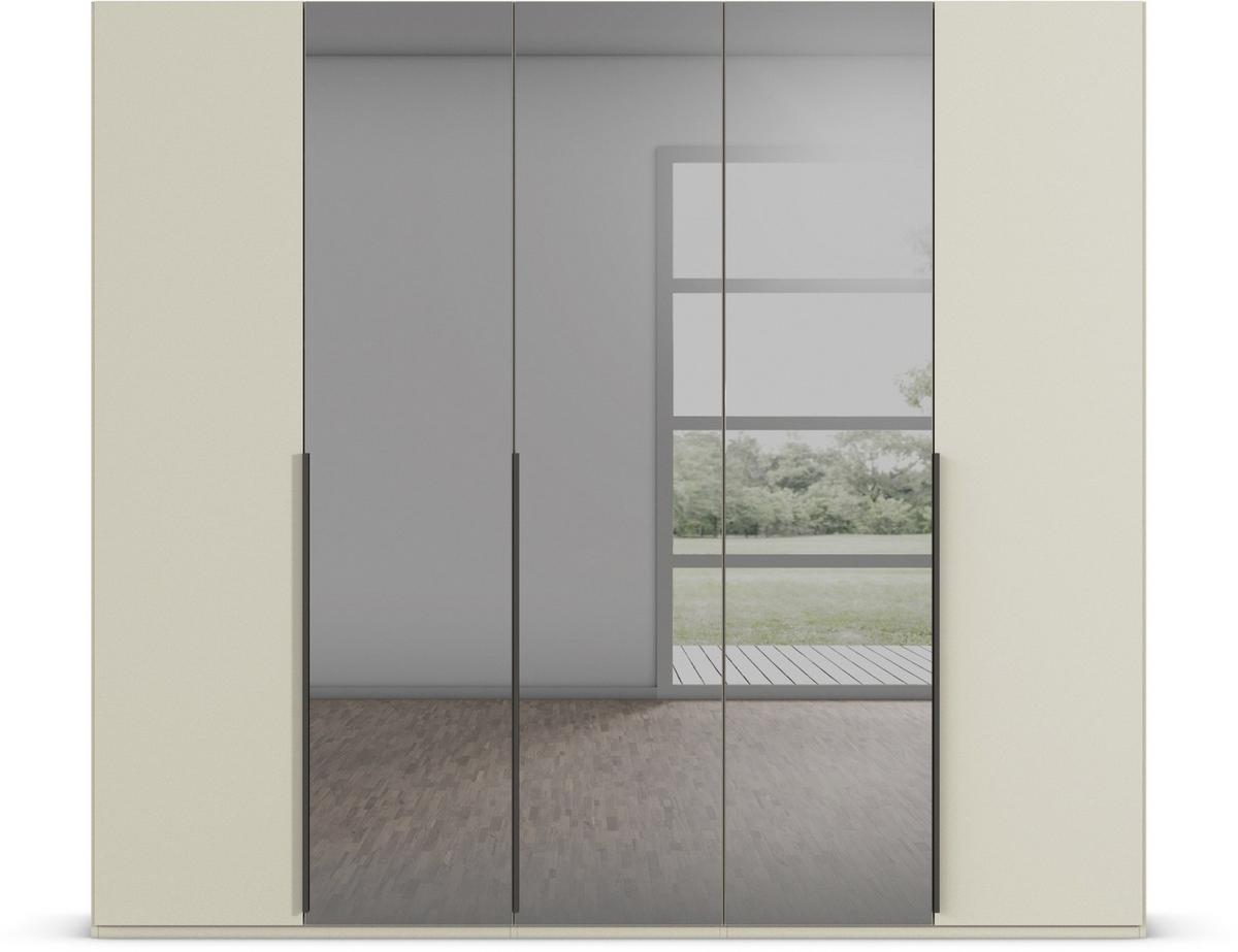 Drehtürenschrank Paola Grau/Champagner B: 251 cm - Champagner/Grau, Trend, Glas/Holzwerkstoff (251/223/61cm) - Rauch Möbel