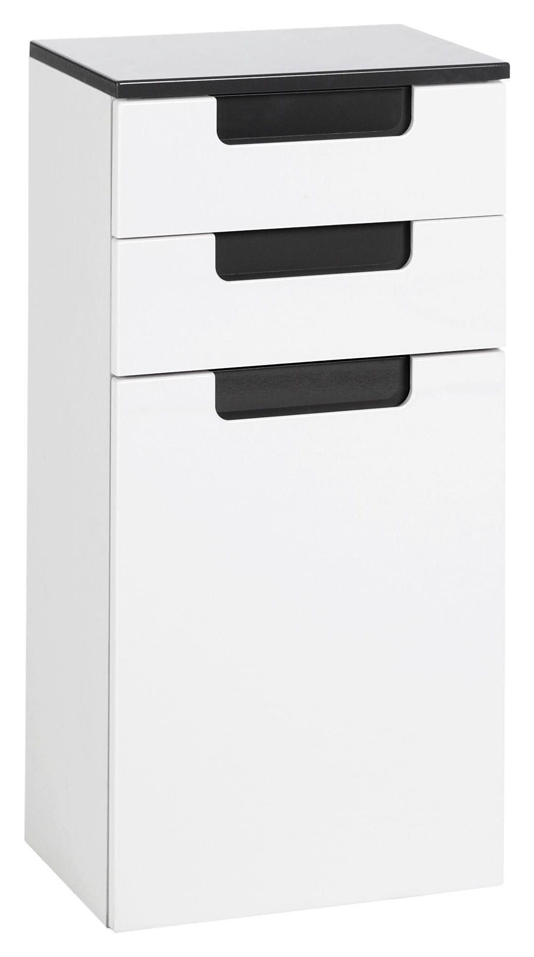 Unterschrank mit Türdämpfer Siena B: 40 cm Weiß/ Anthrazit - Anthrazit/Weiß, MODERN, Holzwerkstoff (40/79/27cm) - Held