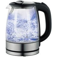 Wasserkocher Deski Schwarz Glas/Kunststoff 1,7 L 2200 W - Edelstahlfarben/Schwarz, MODERN, Glas/Kunststoff (24cm)
