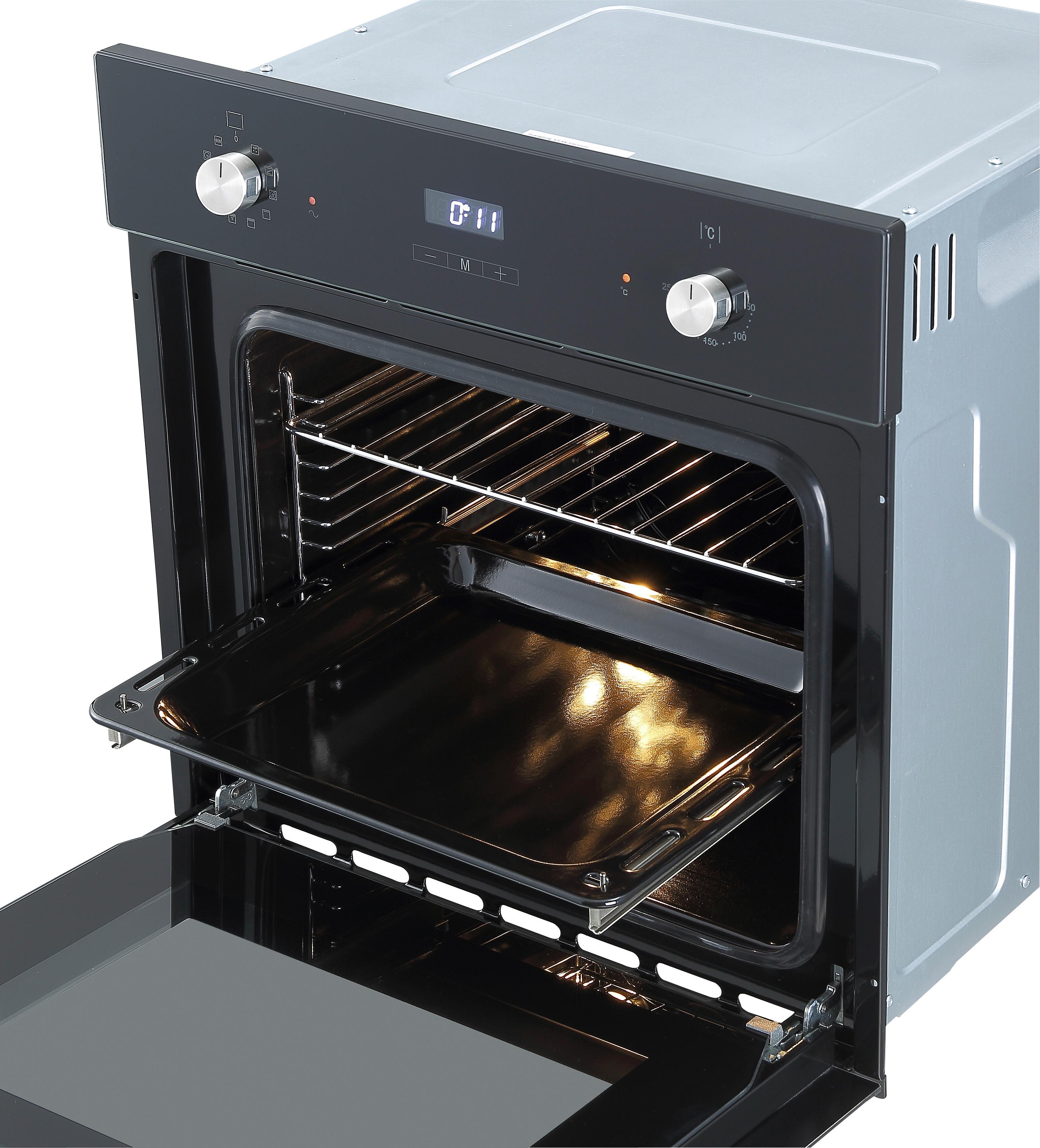 Einbaubackofen Respekta Joel - Schwarz, Trend, Glas/Metall (59,5/59/55cm) - Respekta