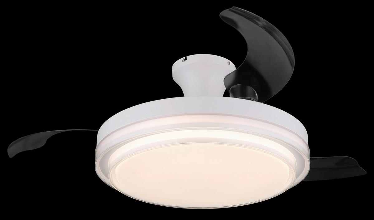 Deckenventilator 03656 - Klar/Weiß, KONVENTIONELL, Kunststoff/Metall (106,6/27,5cm) - Globo