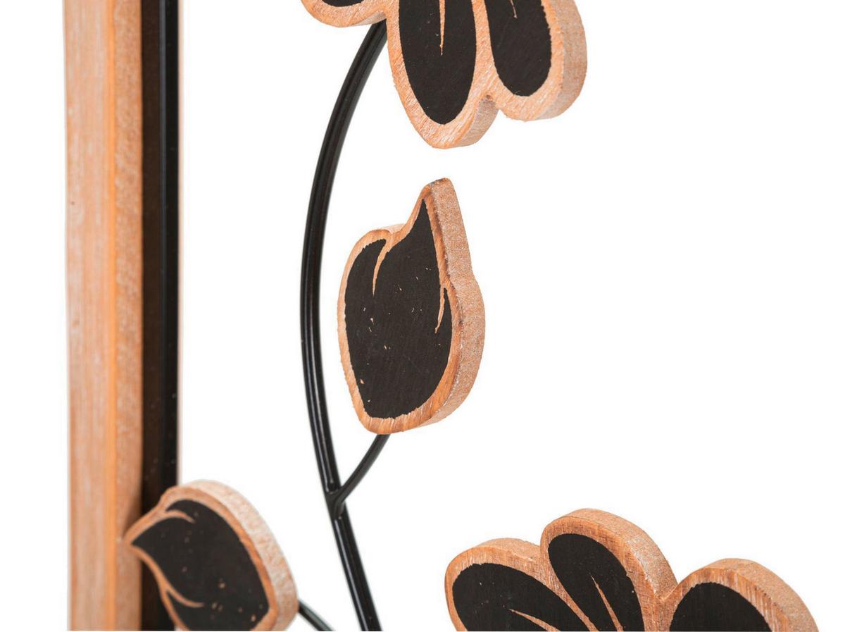 Wanddeko Girish Naturfarben, Schwarz B: 30 cm - Schwarz/Naturfarben, Basics, Holzwerkstoff/Metall (30/60/2.5cm)