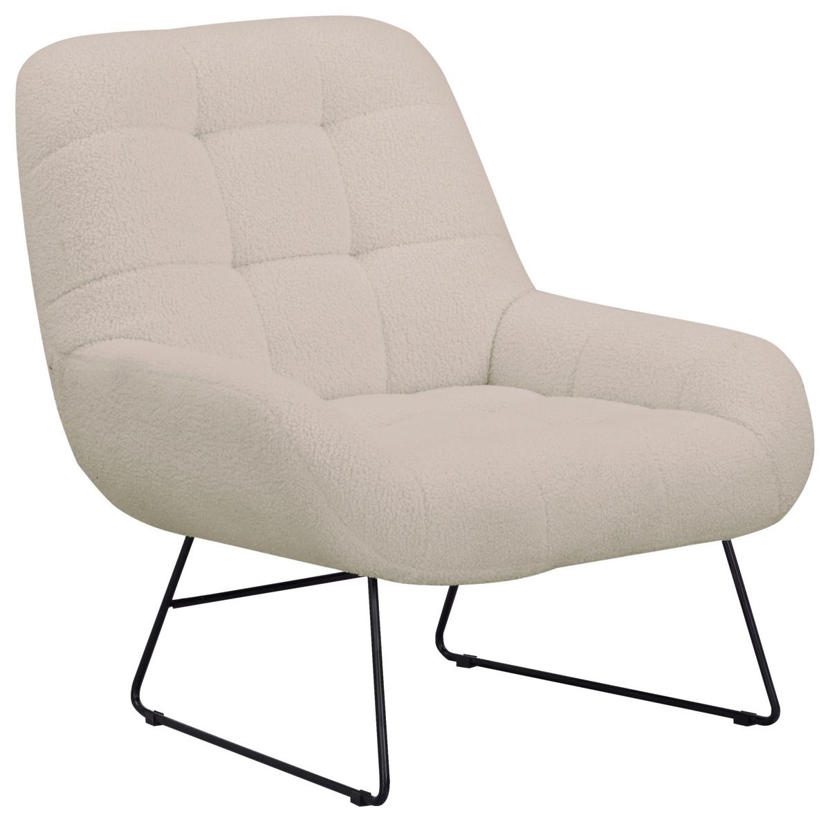 Křeslo DOT, béžová, max. 120 kg - černá/béžová, Basics, kov/dřevo (81/86/83cm) - Livetastic