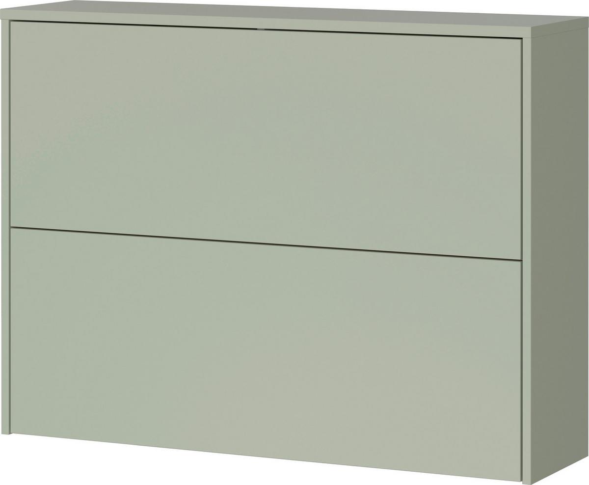 Garderobe Gw-Binetto 2-Teilig Grün/Eichefarben B: 99 cm - Eichefarben/Grün, Design, Glas/Holzwerkstoff (99/200/27cm) - Livetastic